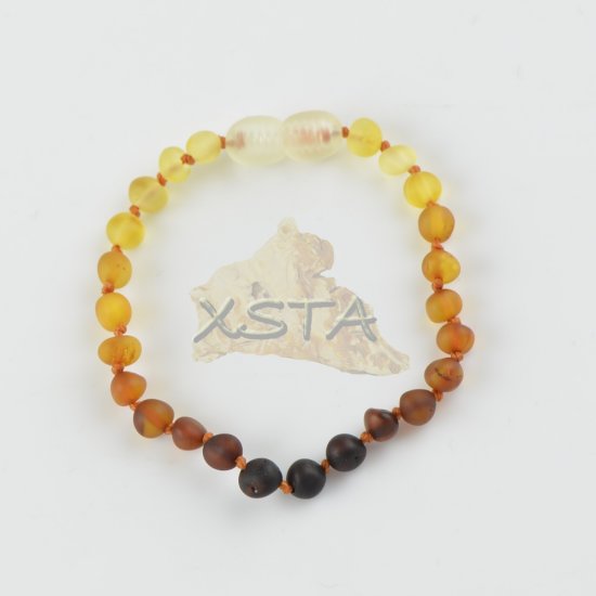Baltic amber teething bracelet rainbow color